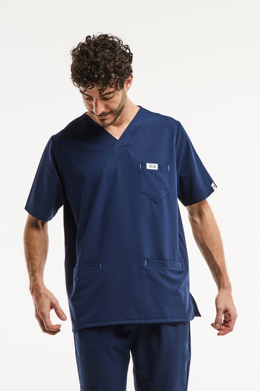 Tunique médicale - Bleu marine, Slimfit - Homme