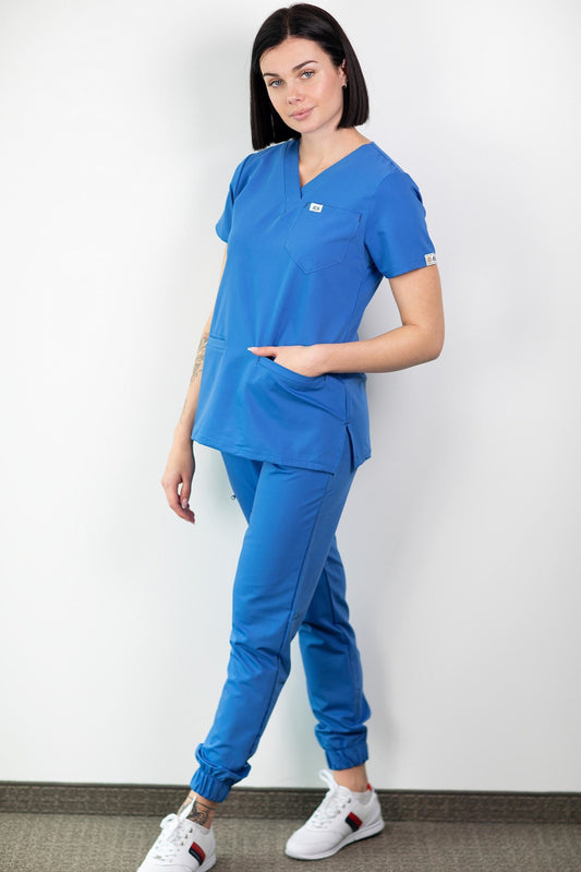 Slimfit – Tunique médicale – Bleu clair – Femme