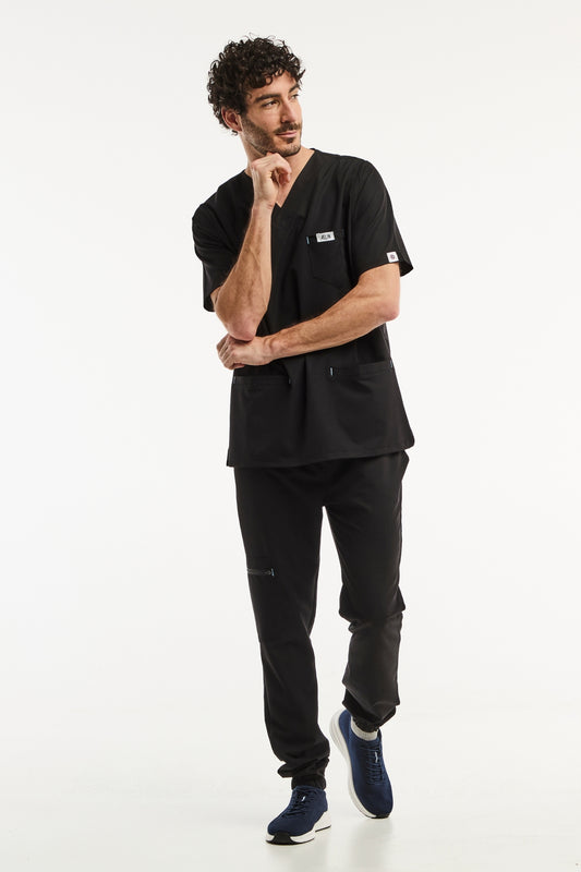 Tenue médicale noir, Slimfit - Homme