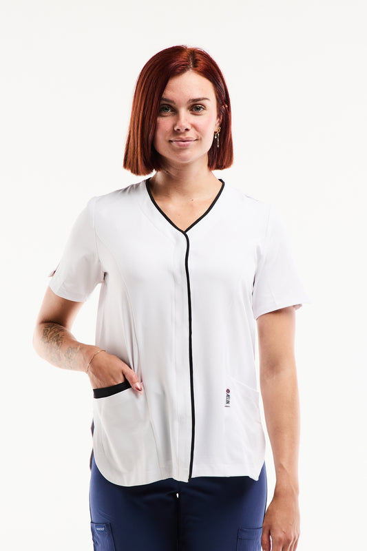 Blouse Médicale Femme Serena – Stretch & Ultra Douce - Blanc