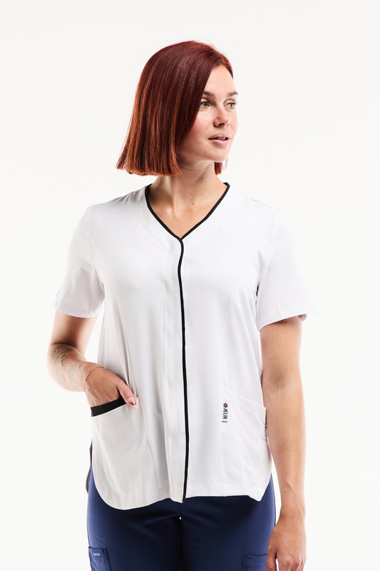 Blouse Médicale Femme Serena – Stretch & Ultra Douce - Blanc