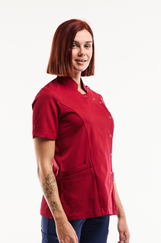 Blouse Médicale Femme Aurelia – Stretch & Ultra Douce - Bordeaux