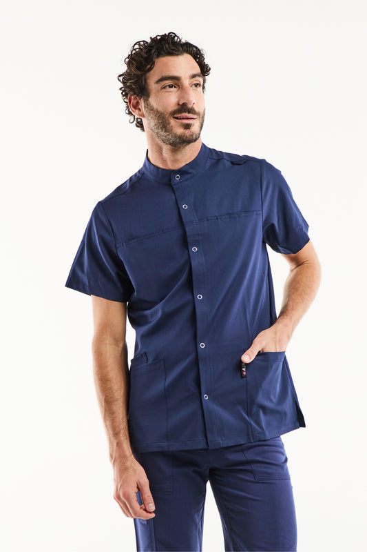 Blouse Médicale Homme Noah – Stretch & Ultra Douce - Bleu marine