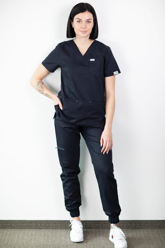 Slimfit – Tunique médicale – Bleu marine – Femme