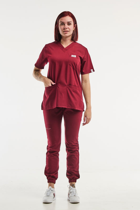Slimfit - Tenue médicale - Rouge Bordeaux