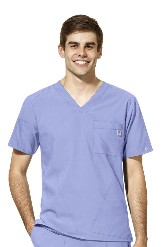 W123 - Blouse médicale - Bleu ciel - Homme
