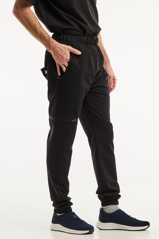 Pantalon médical noir, Slimfit - Homme