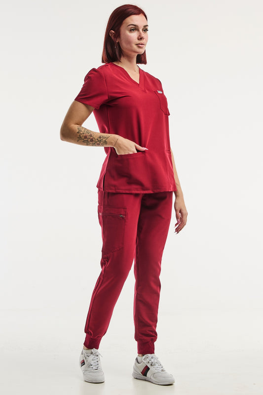 Paris – Tenue Médicale Stretch – Femme – Rouge