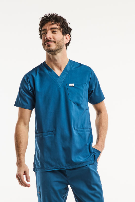 Tunique médicale - Bleu turquoise, Slimfit - Homme