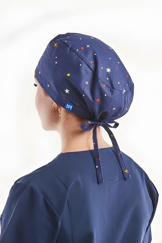 Calot de bloc couvrant à motifs étoiles 100 % coton – Cheveux longs