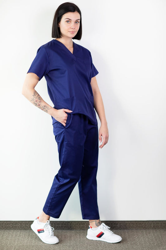 Basicfit - Tenue de bloc opératoire - Unisexe - Bleu Marine