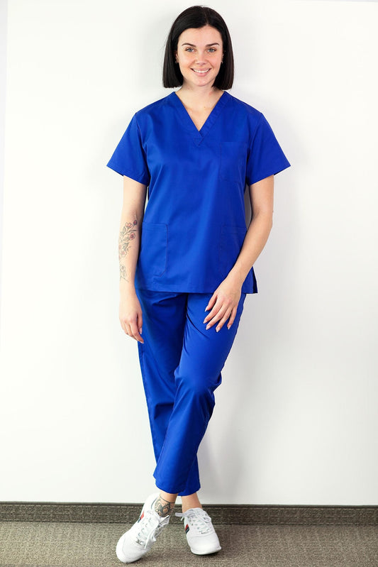 Basicfit - Tenue de bloc opératoire - Unisexe - Bleu royal