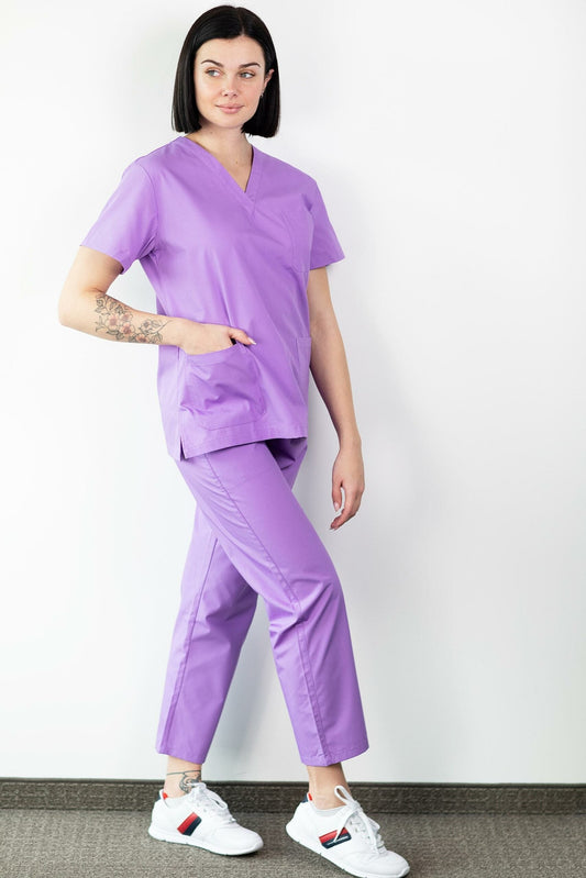 Basicfit - Tenue de bloc opératoire - Unisexe - Mauve