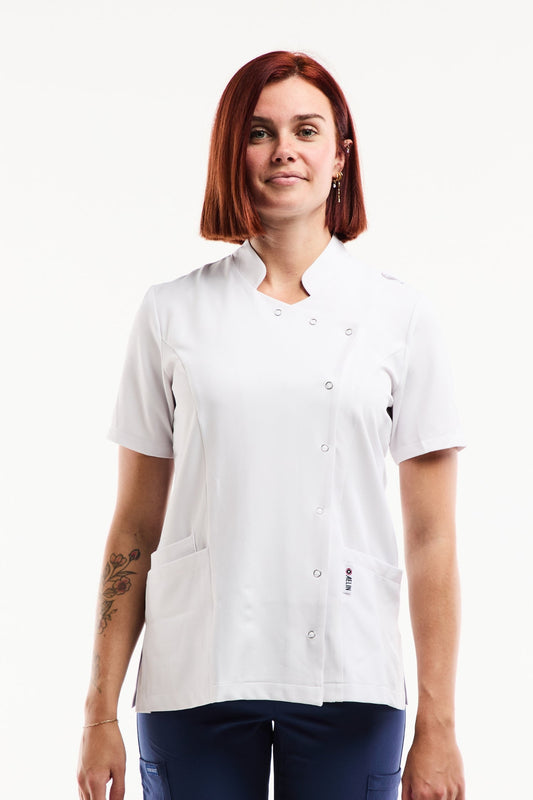 Blouse Médicale Femme Aurelia – Stretch & Ultra Douce - Blanche