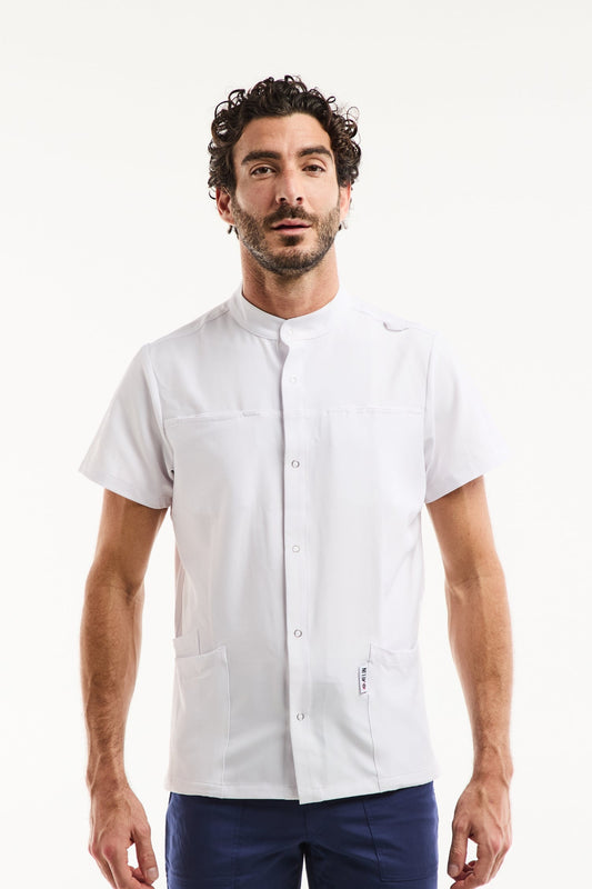 Blouse Médicale Homme Noah – Stretch & Ultra Douce - Blanche