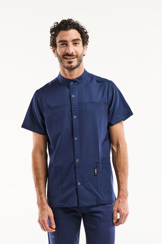 Blouse Médicale Homme Noah – Stretch & Ultra Douce - Bleu marine