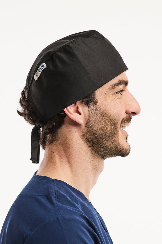 Calot médical –  Noir - Cheveux courts