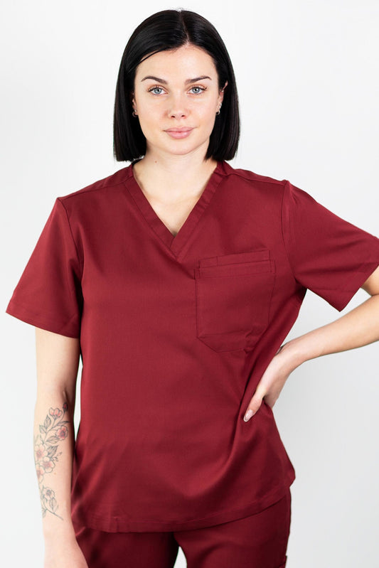 Medfit - Blouse médicale - Unisexe - Bordeaux