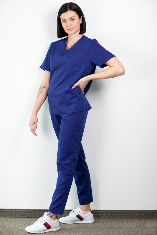 Medfit - Ensemble médical Blouse et Pantalon - Unisexe - Bleu outremer