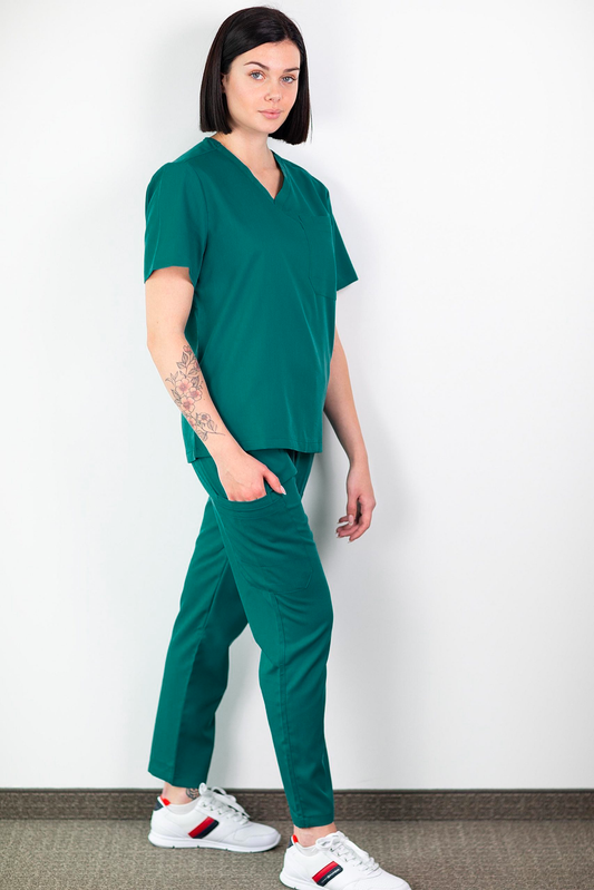 Medfit - Ensemble médical Blouse et Pantalon - Unisexe - Vert