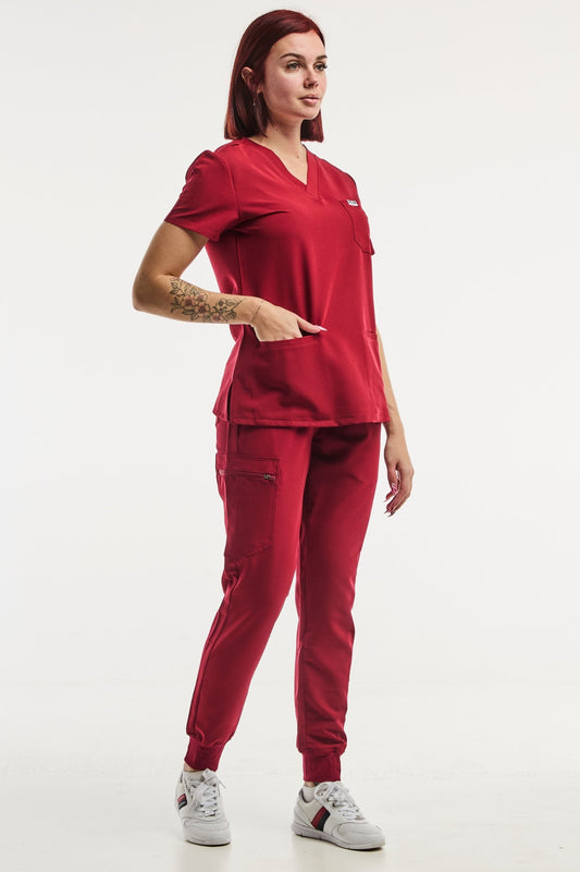 Paris – Tenue Médicale Stretch – Femme – Rouge