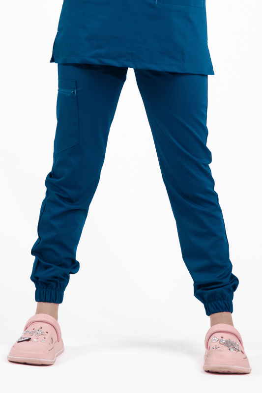 Slimfit – Pantalon médical – Bleu turquoise