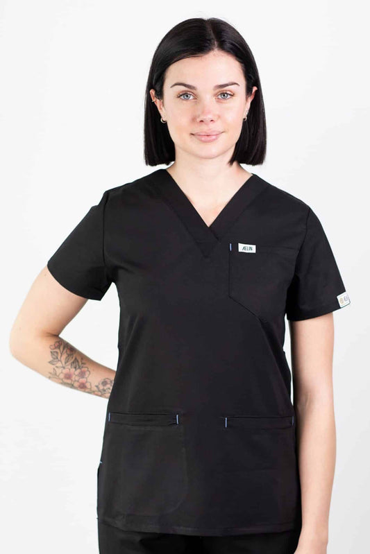 Slimfit – Tunique médicale – Noir