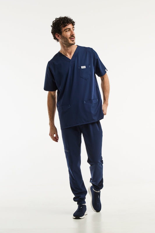 Tenue médicale - Bleu marine, Slimfit - Homme