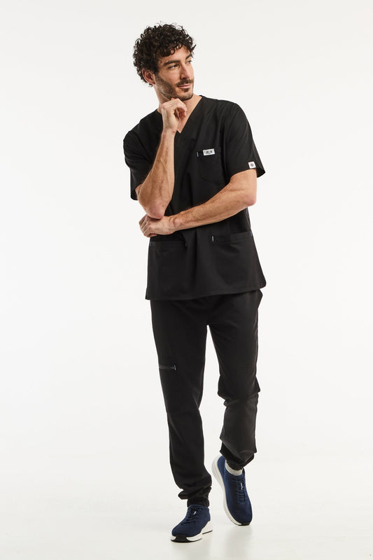 Tenue médicale noir, Slimfit - Homme