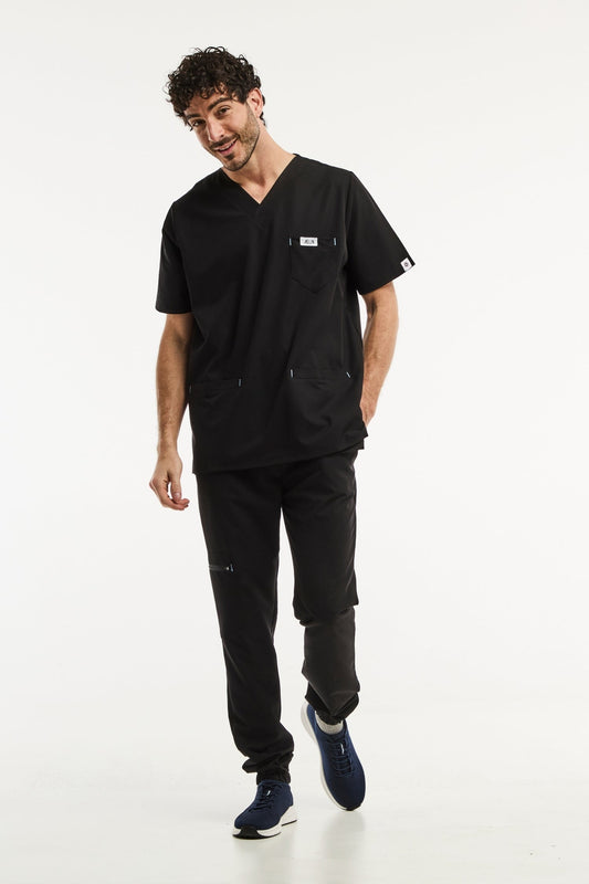 Tenue médicale noir, Slimfit - Homme