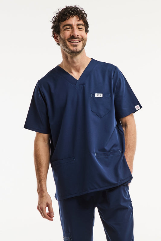 Tunique médicale - Bleu marine, Slimfit - Homme