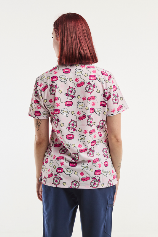 Tunique Médicale Stretch - Femme - Bonheur Rose