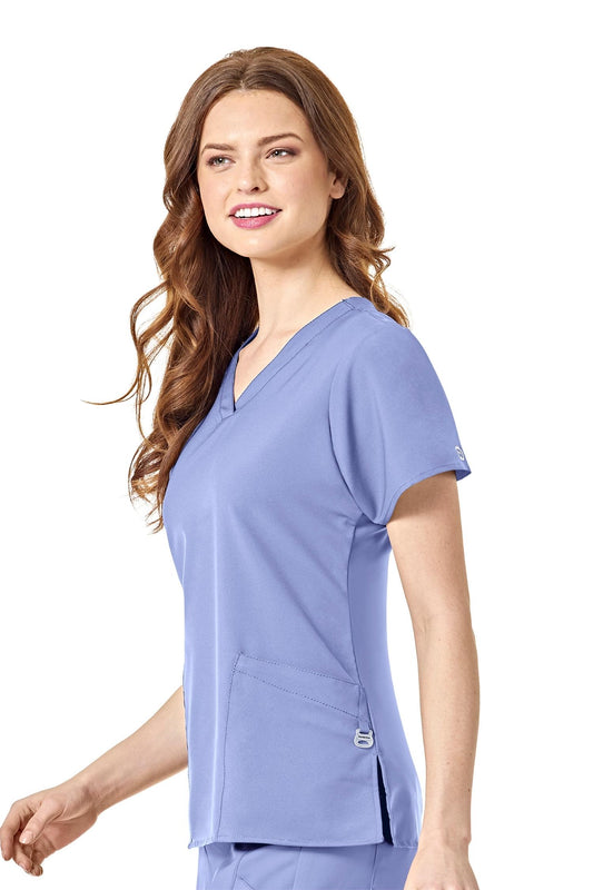 W123 - Blouse médicale - Bleu ciel - Femme