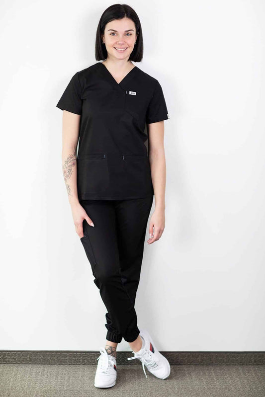 Tenue médicale - Noir, Slim fit - Femme