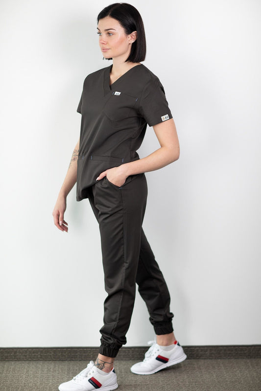 Tunique médicale - Gris foncé, Slim fit