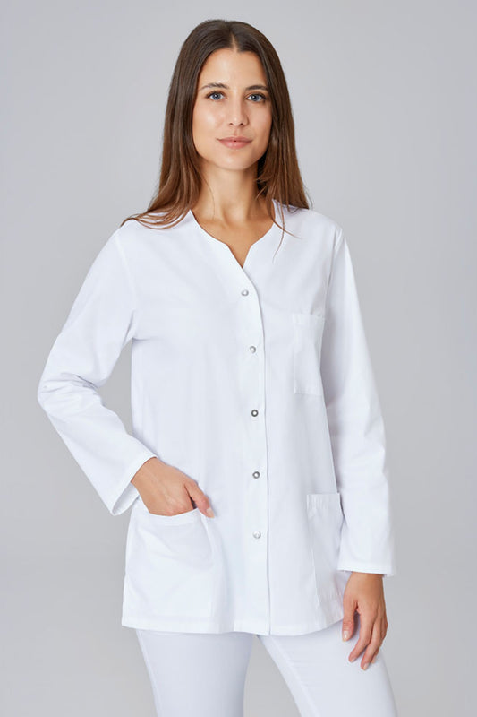 Blouse Médicale à Manches Longues Blanche Femme
