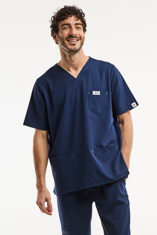 Tunique médicale - Bleu marine, Slimfit - Homme