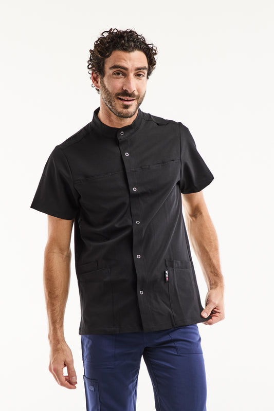 Blouse Médicale Homme Noah – Stretch & Ultra Douce - Noir