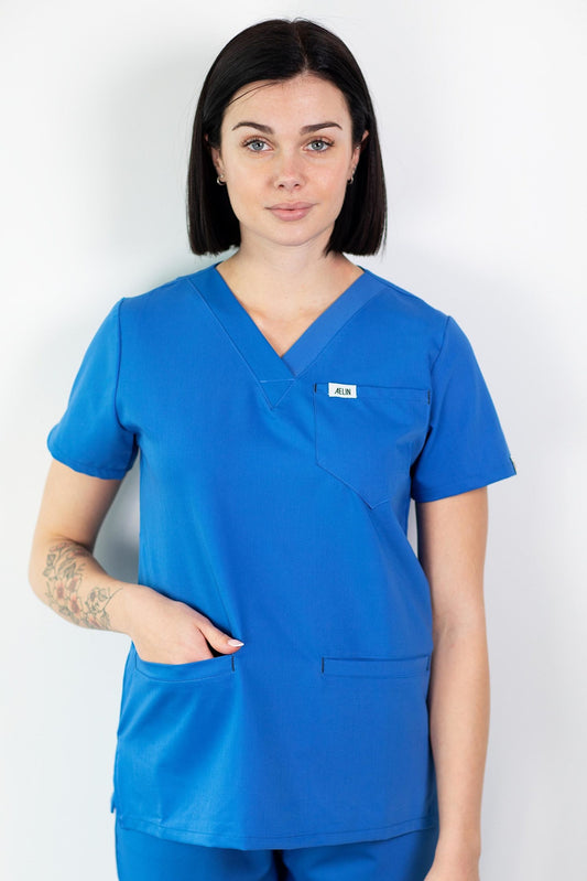 Slimfit – Tunique médicale – Bleu clair – Femme