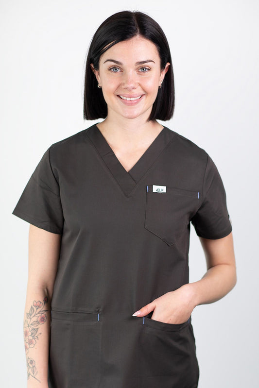Tunique médicale - Gris foncé, Slim fit