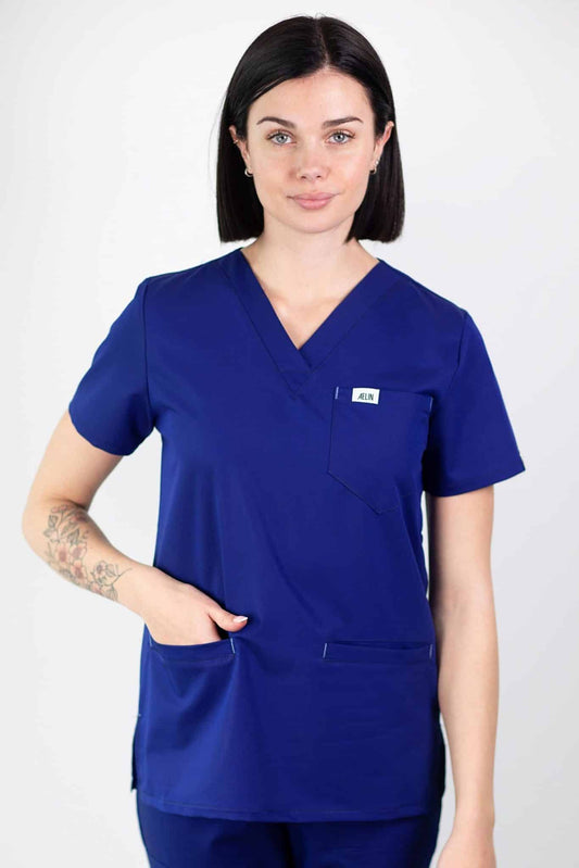 Slimfit – Tunique médicale – Bleu royal – Femme