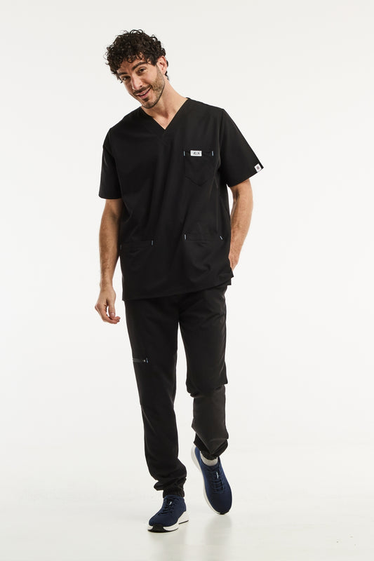 Tenue médicale noir, Slimfit - Homme
