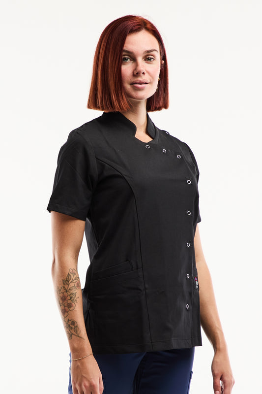 Blouse Médicale Femme Aurelia – Stretch & Ultra Douce - Noire