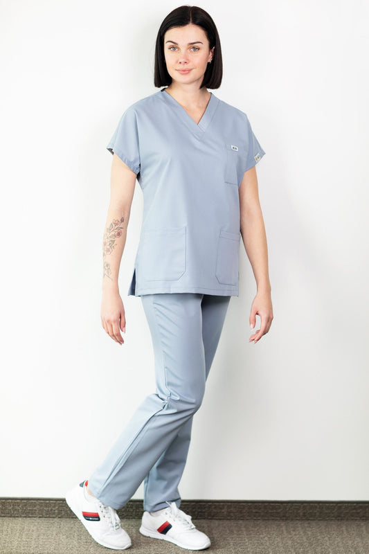 Tunique médicale - Bleu dragée, Confort - Femme