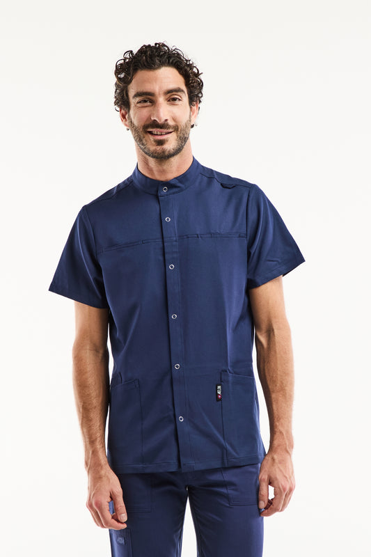 Blouse Médicale Homme Noah – Stretch & Ultra Douce - Bleu marine