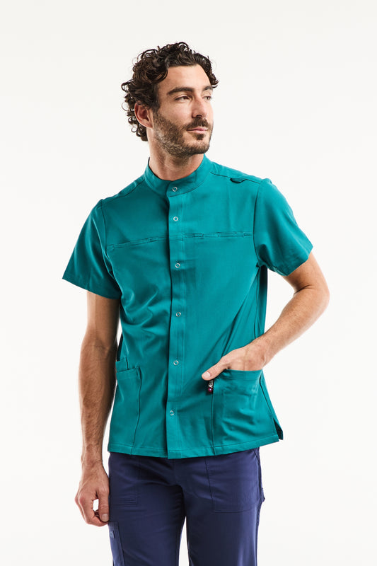 Blouse Médicale Homme Noah – Stretch & Ultra Douce - Vert turquoise
