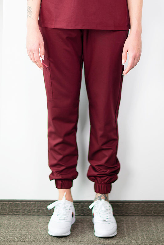 Slimfit – Pantalon médical – Bordeaux – Femme