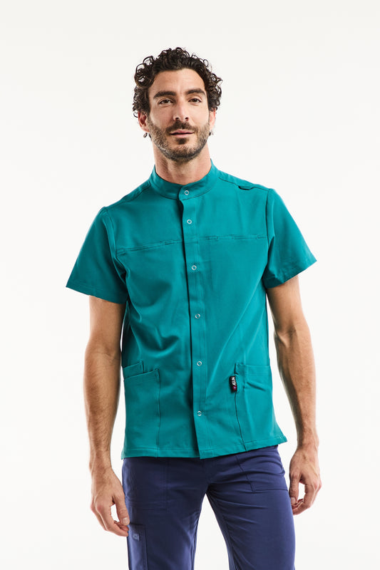 Blouse Médicale Homme Noah – Stretch & Ultra Douce - Vert turquoise
