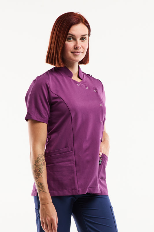 Blouse Médicale Femme Aurelia – Stretch & Ultra Douce - Mauve