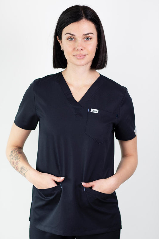 Slimfit – Tunique médicale – Bleu marine – Femme